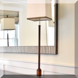 DL03. Pair of wood and metal candlestick lamps. 36”h 